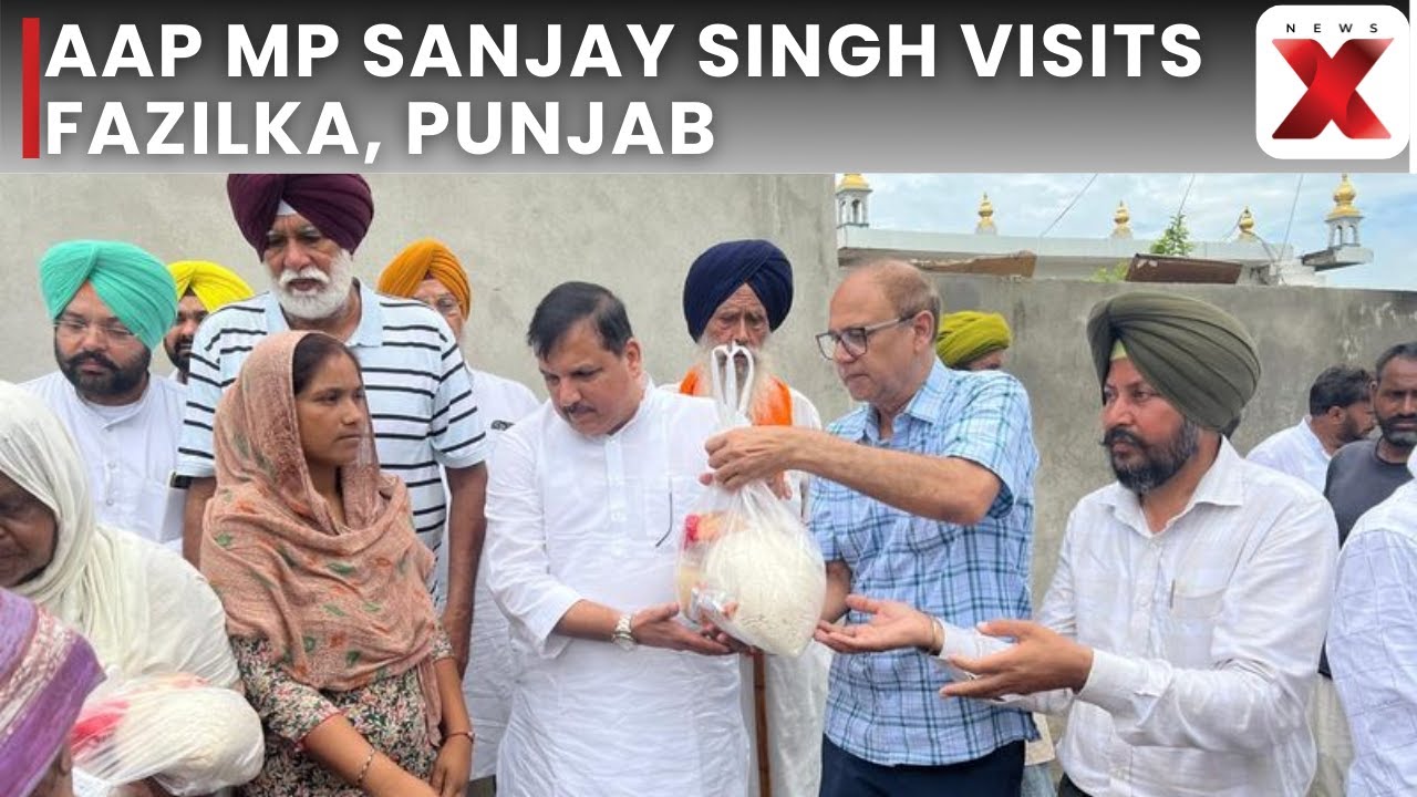 Punjab Flood Crisis: AAP MP Sanjay Singh Reviews Flood-Hit Fazilka, Demands Relief Package for Punja