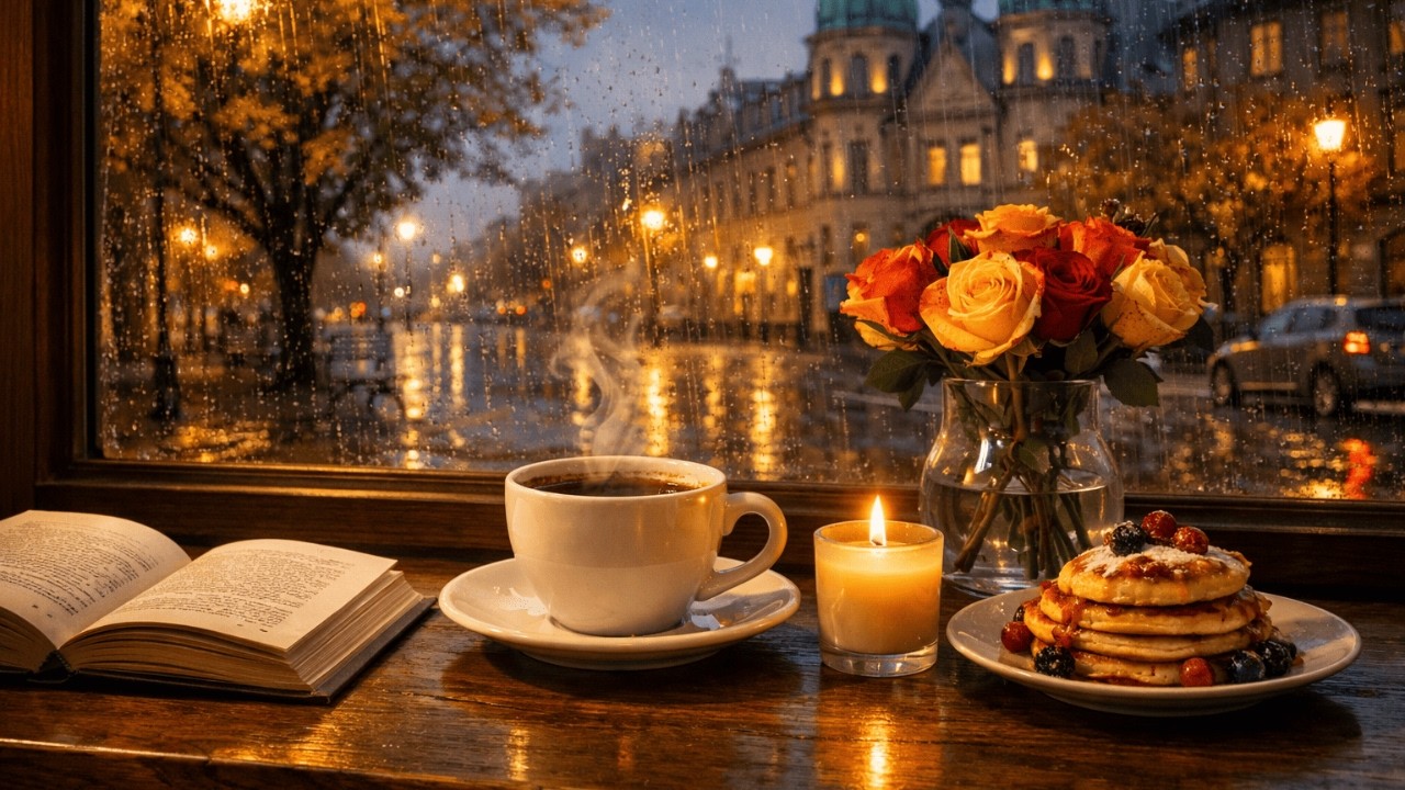 Cozy Rainfall & Warm Coffee ☕ Lofi Ambience for Deep Study, Focus and Relax | 4K