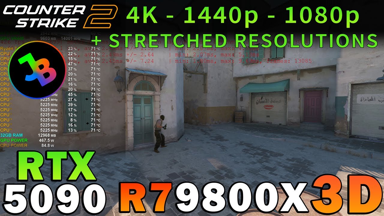 Counter-Strike 2 | RTX 5090 | Ryzen 7 9800X3D | 4K - 1440p - 1080p - Stretched | Max & Low Settings