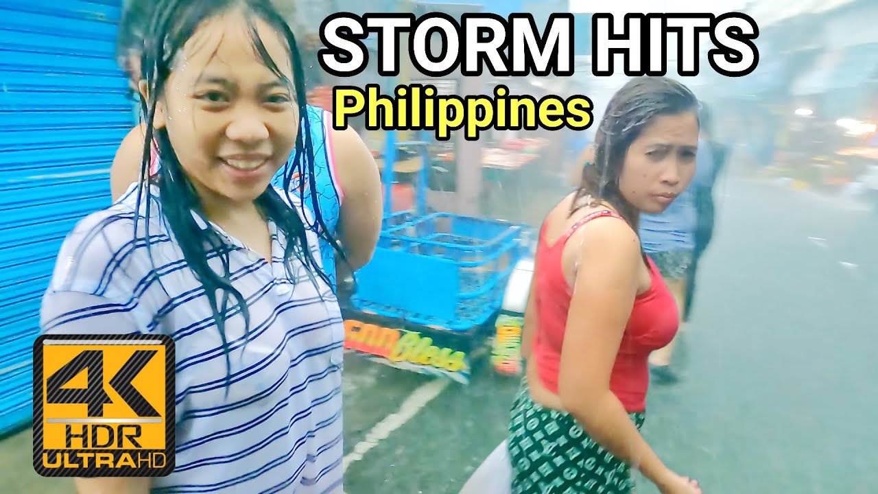 MEGA STORM ULTIMATE HEAVY RAIN DISASTER | Walking Super TYPHOON and FLOOD in Philippines [4K HDR] 🇵🇭