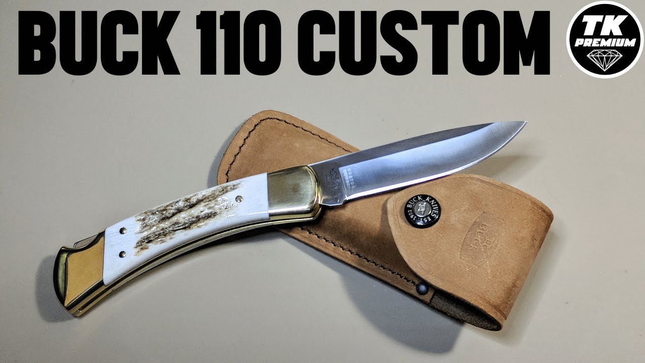 Карманный нож Buck 110 Lockback Elk Stag S30V Custom Shop