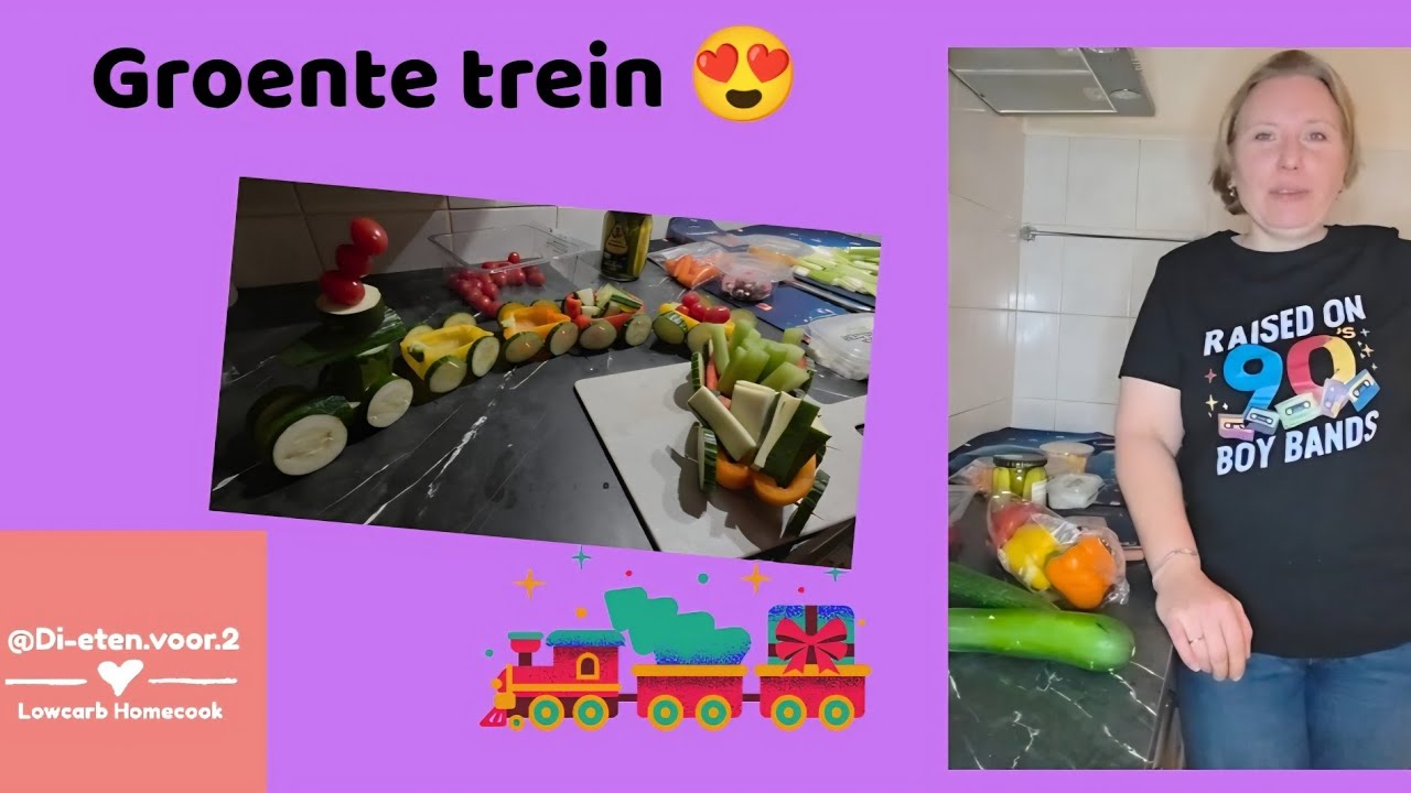 Groente trein 🚂🥒  Koolhydraatarm & leuk voor gourmet of borrel met gezin en/of gasten 😁 