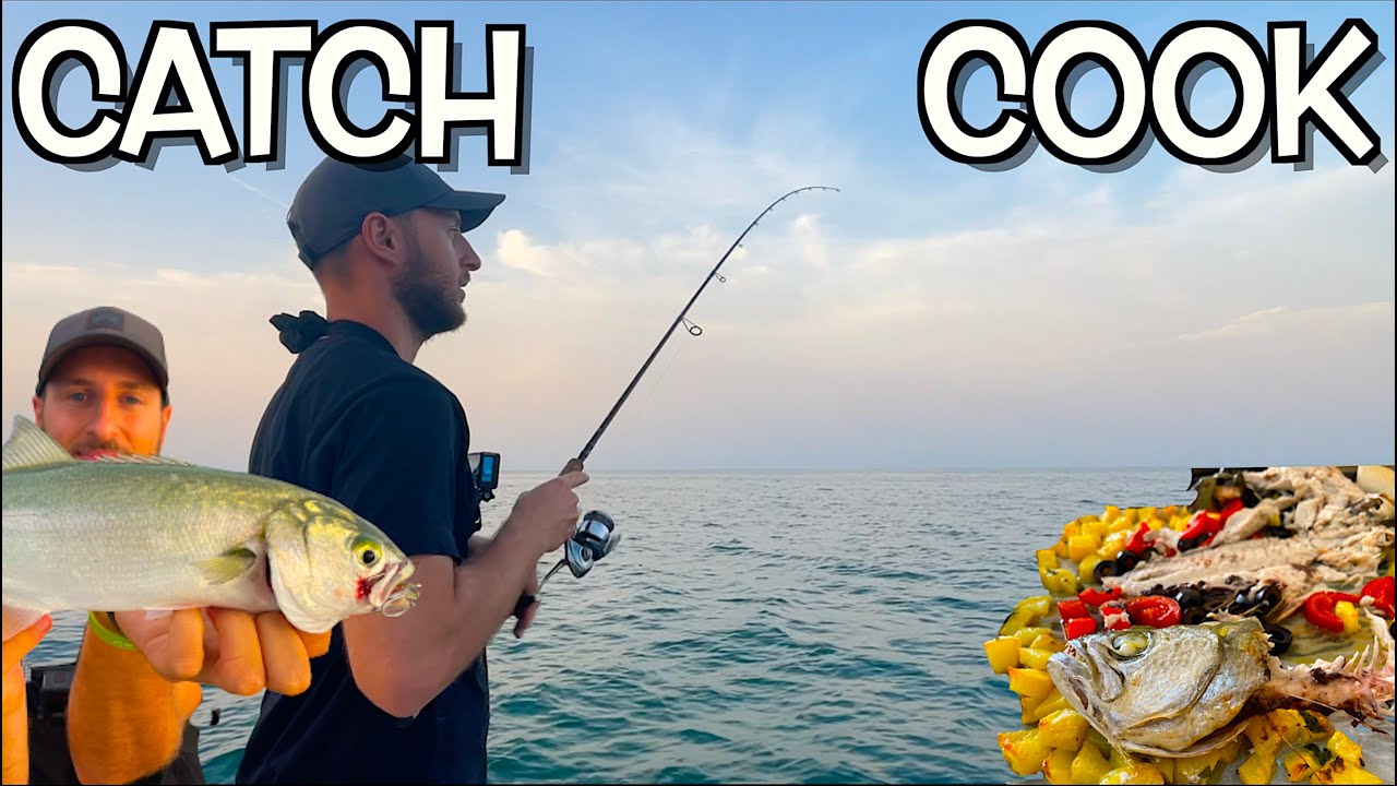 PESCE SERRA CATCH & COOK! Pescata a Spinning TOPWATER dalla Barca con WTD e Needle sulle Mangianze!!