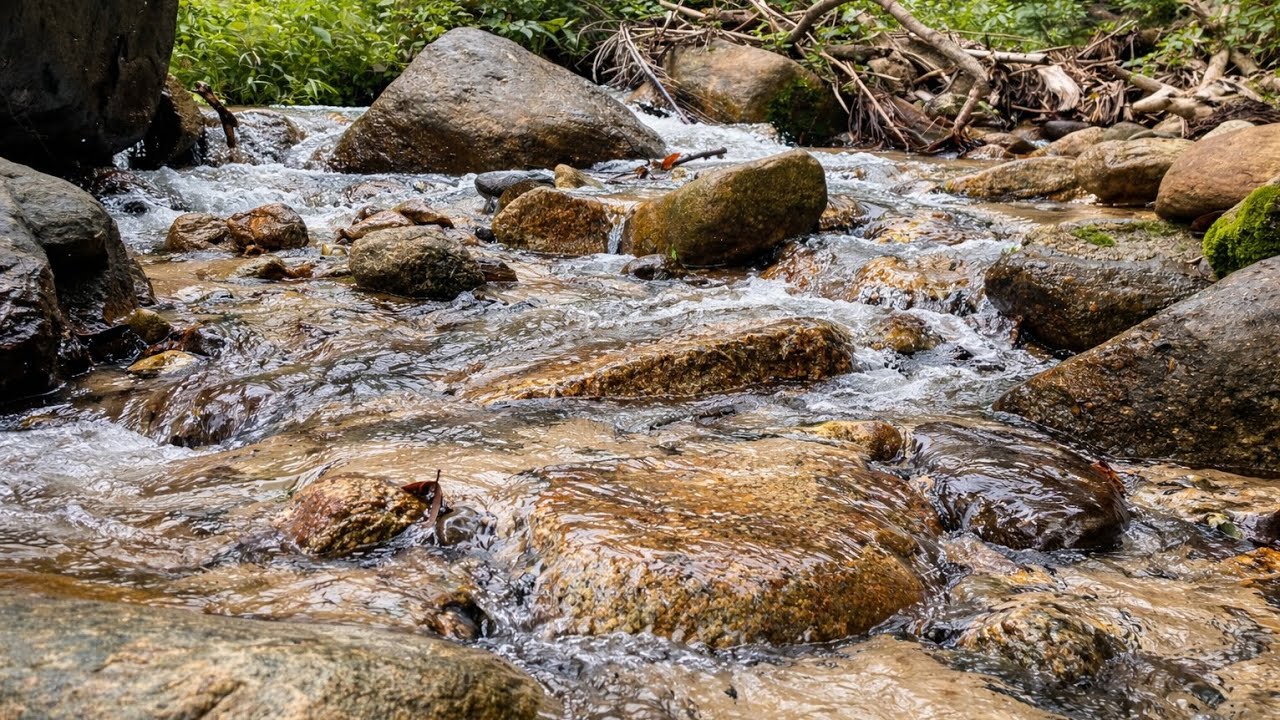 Peaceful Creek Sounds for Sleeping | 1.5 Hour Forest Ambience