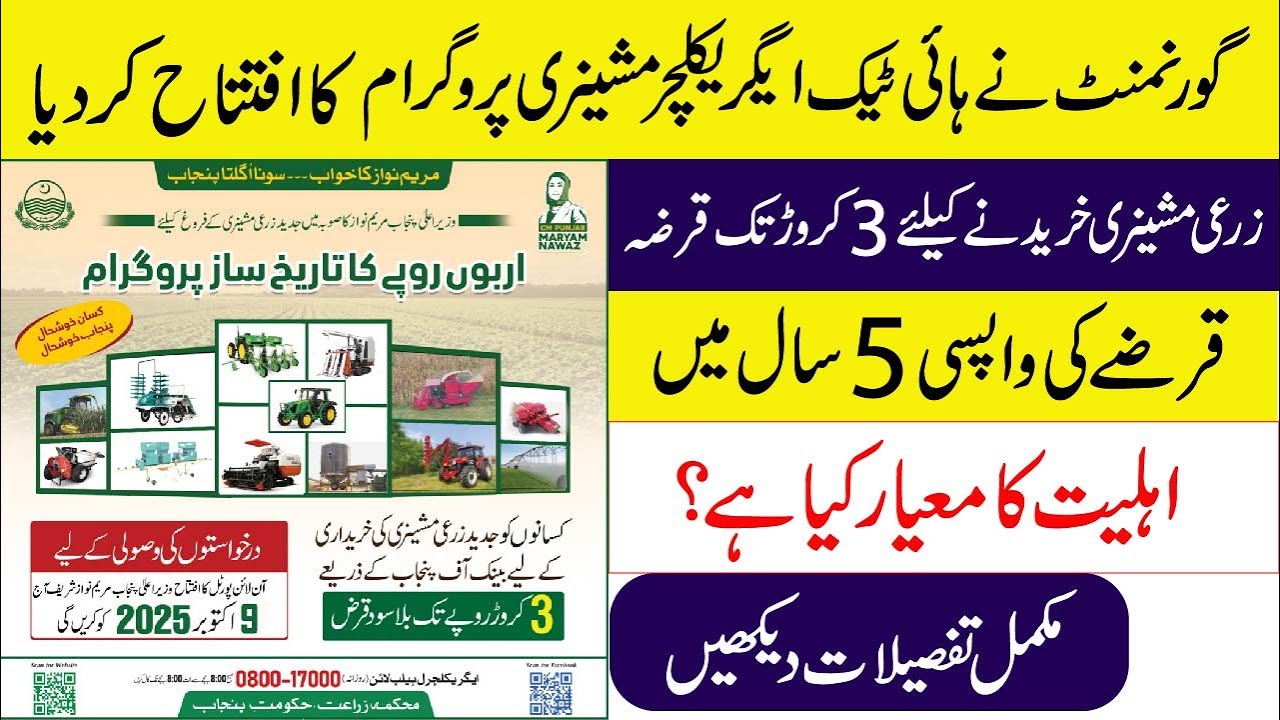 Punjab Government Launches High-Tech Agricultural Machinery Program 2025 Apply Online