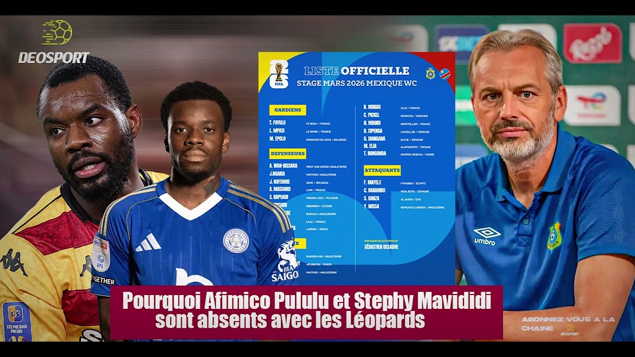 Pourquoi Afimico Pululu et Stephy Mavididi sont absents avec les Léopards