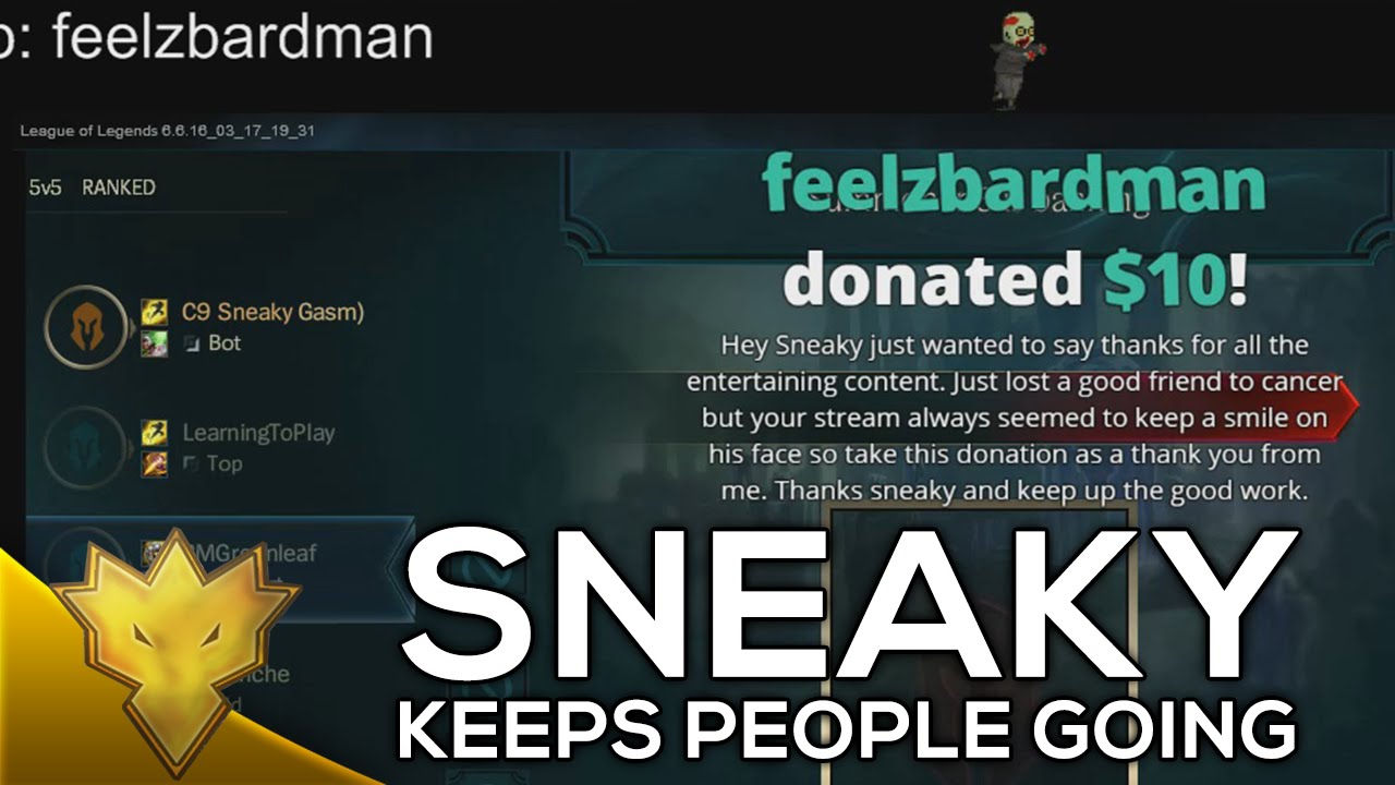 C9 Sneaky's stream keeps people going - Funny Stream Moments