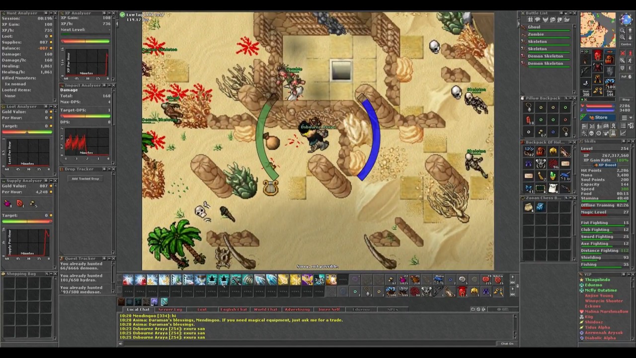 Tibia Hunt - Grim Reapers Drefia - Royal Paladin RP Level 200+ - 3kk xp/h