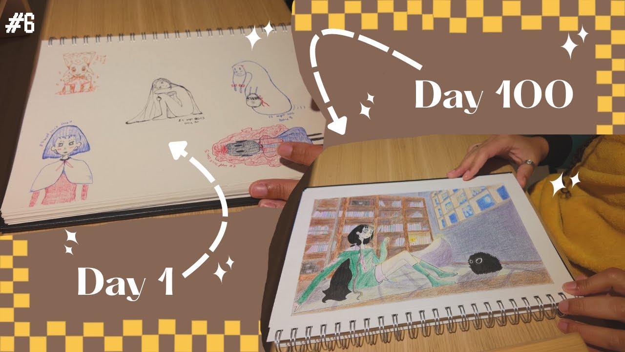 Sketchbook tour for 100 days of drawings ✒️💫 what's next | A Shadow's diary #6