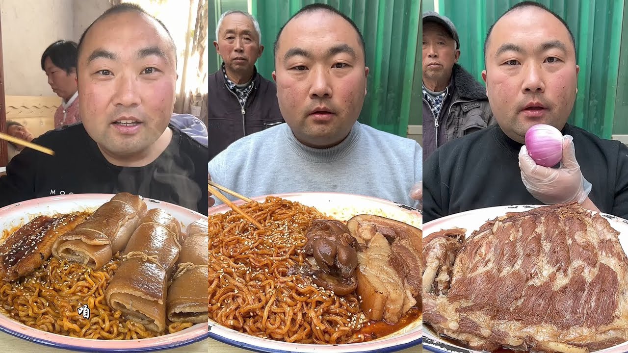 Yummy #36:Eat braised pork belly boil rib boil with sauce #mukbang #yummy #deliciius