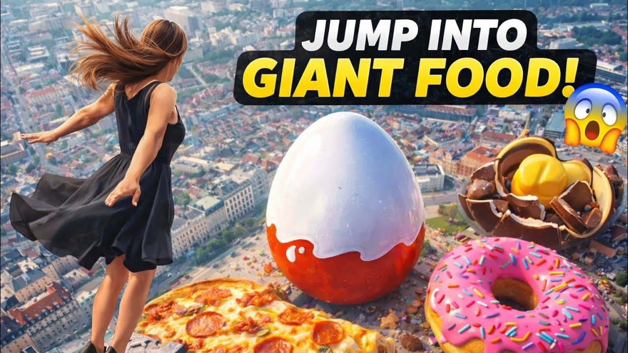 Girl Jumps Into Giant Food From Skyscraper | Satisfying ASMR Compilation