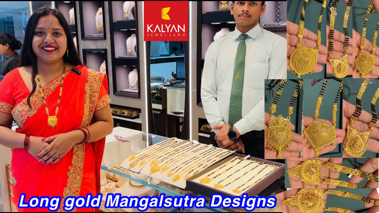 🤩New Long gold mangalsutra designs from Kalyan Jewellers, Ranchi | Light weight long mangalsutra