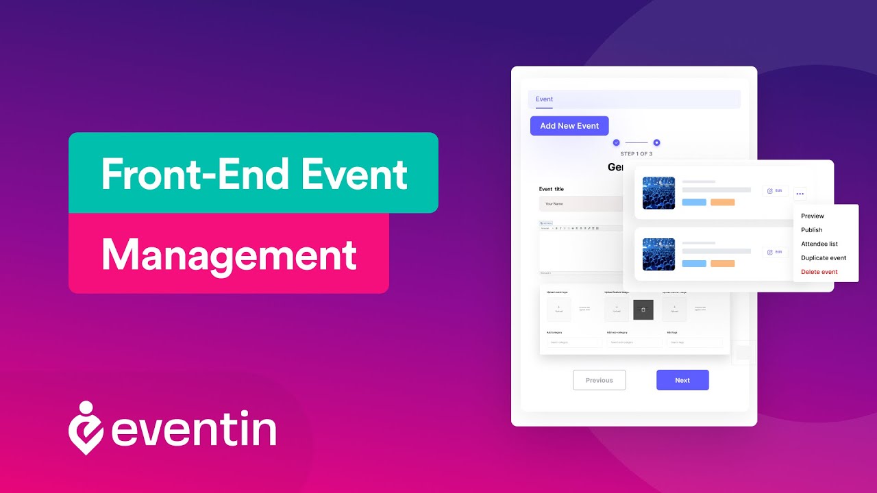 Front End Event Management and QR code Scanner for Event