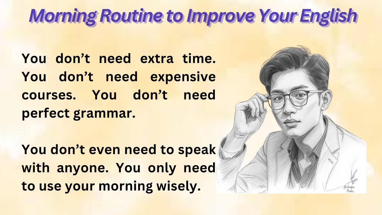 Morning Routine to Improve Your English | A1 & A2 Shadowing Practice // Learning English Stories