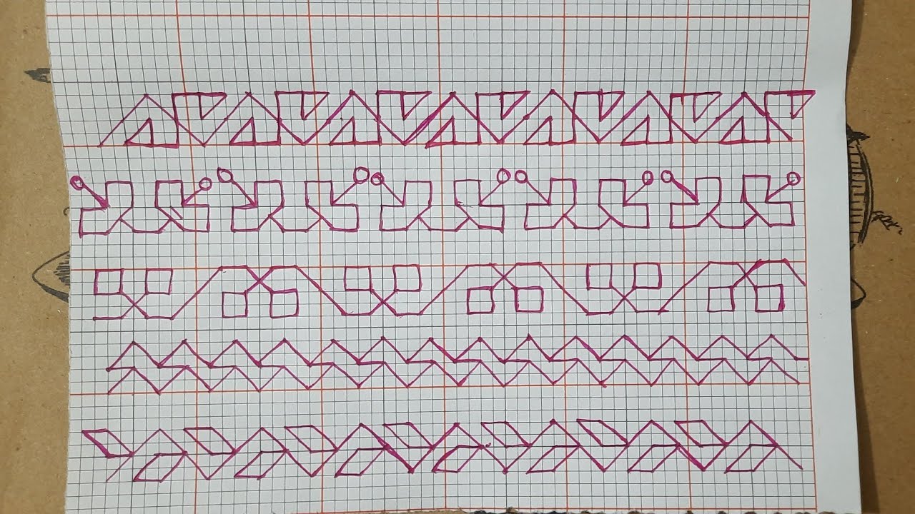 Kasuti embroidery design ideas for beginners. Kasuti design/Graph paper design drawing tutorial.