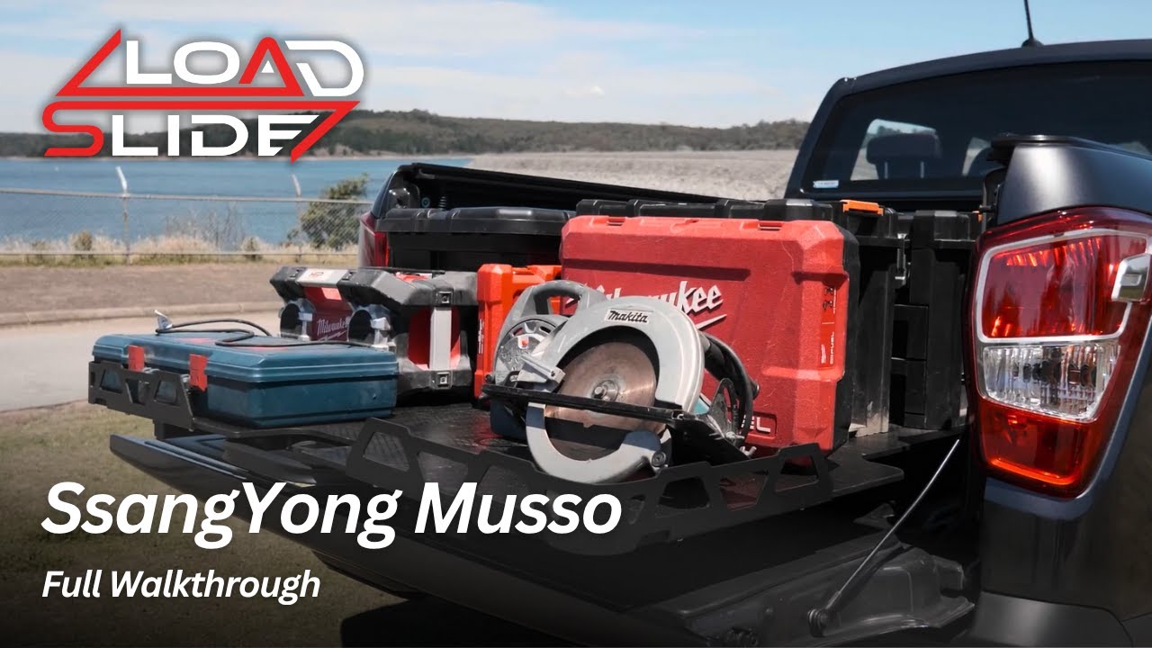 SsangYong Musso Long Bed with the HSP Load Slide Tray in Action