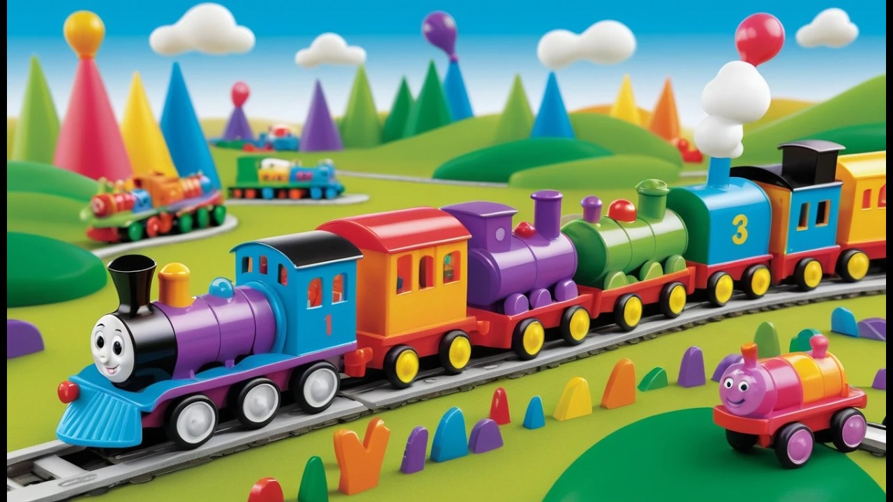 Acht kleine Chug Chug Chug Spielzeugeisen | Eisenbahnlied & Zählen lernen für Kinder