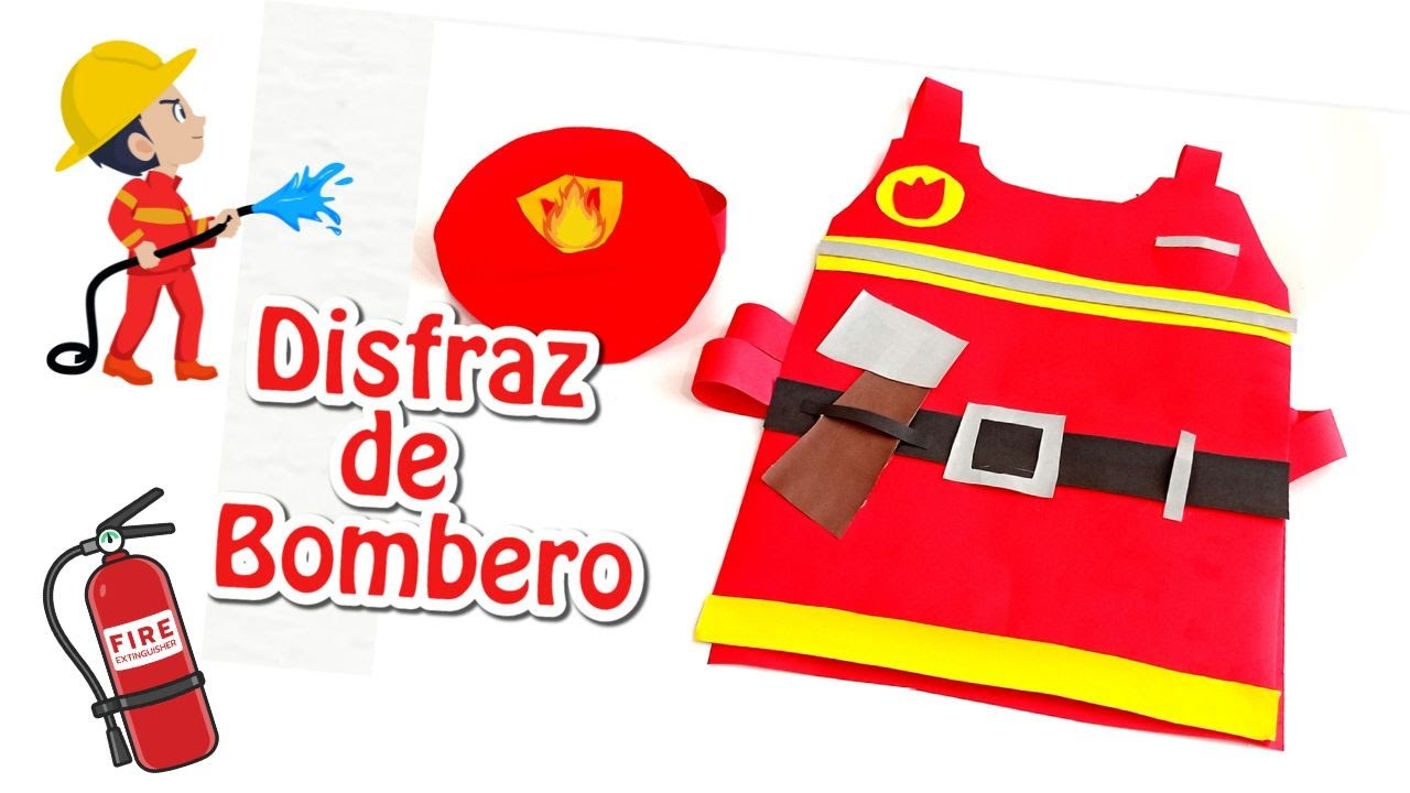 COMO HACER UN DISFRAZ DE BOMBERO PARA NIÑOS 👨‍🚒 CHALECO DE BOMBERO 💞