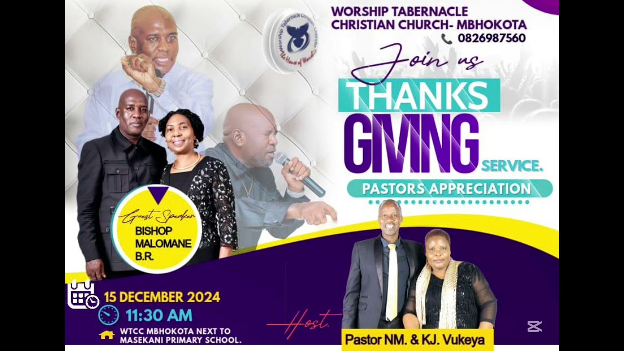 Bishop Malomane at WTCC mbhokota (thanks giving service 2024)