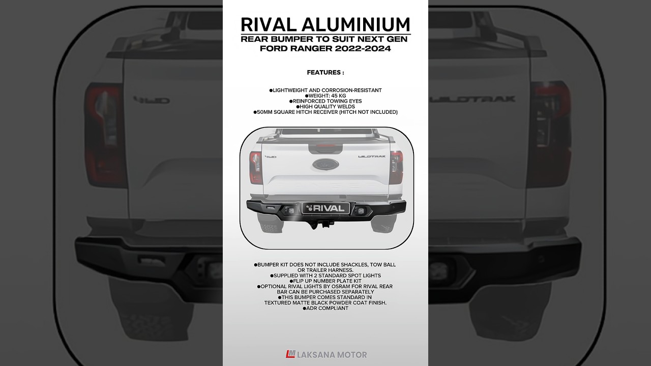 Rival aluminium rear bumper to suit next gen Ford ranger 2022-2024 #rival #fordranger