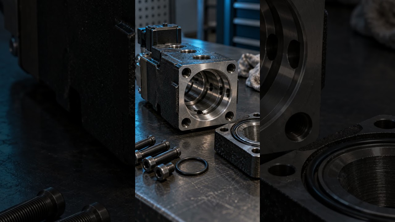 Wewnątrz zaworu elektromagnetycznego: Kt&oacute;ra część faktycznie przekierowuje olej? #hydraulika #zaw&oacute;rhydrauliczny