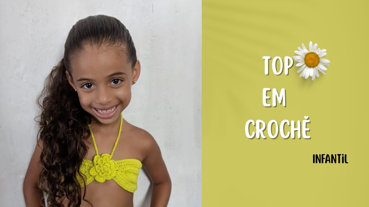 Top em crochê infantil - 5 a 7 anos