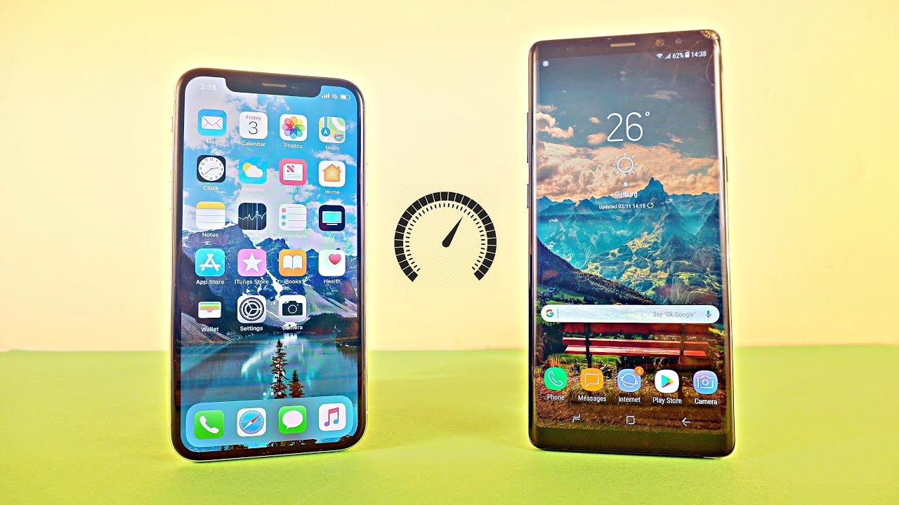iPhone X vs Samsung Galaxy Note 8 - Speed Test! (4K)