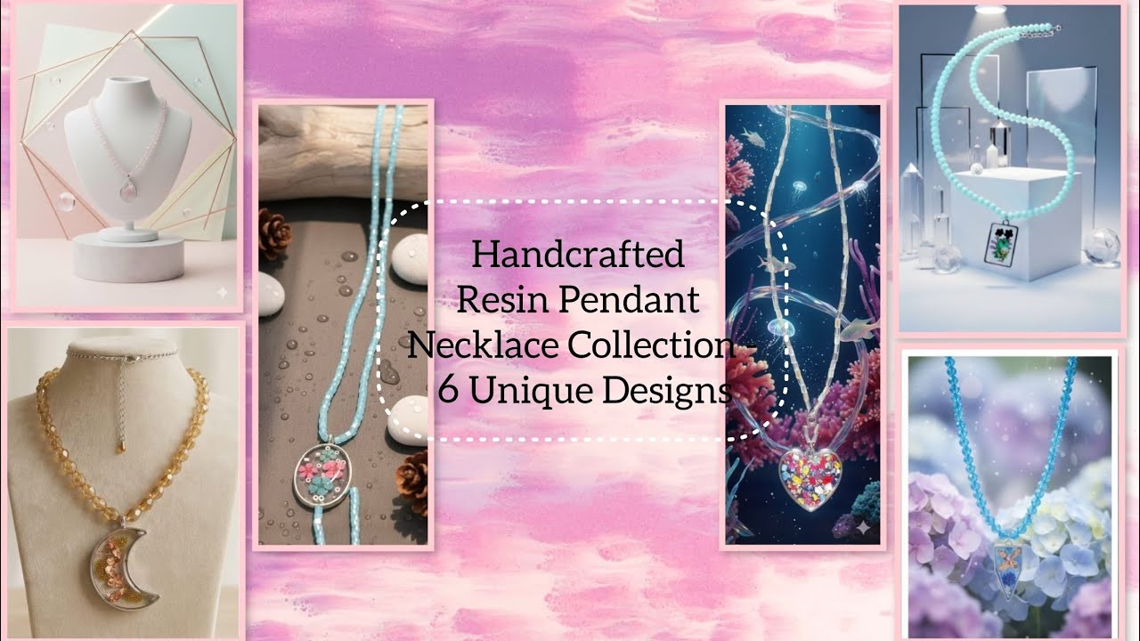 Handcrafted Resin Pendant Necklace Collection | 6 Unique Designs #handmadejewelry #trainding #viral