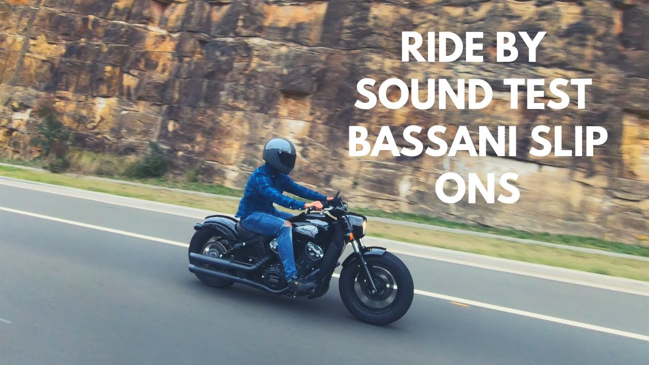 INDIAN SCOUT BOBBER BASSANI SLIP ON RIDE BY SOUND TEST