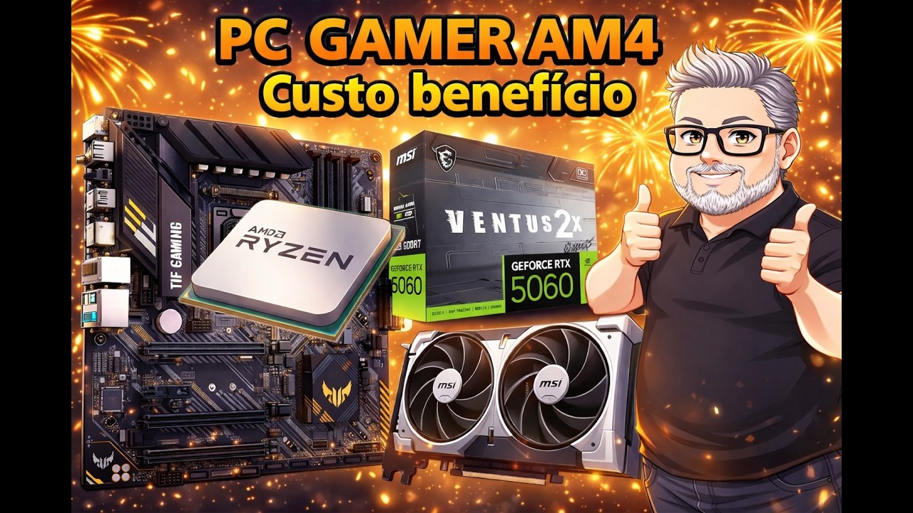 Montar PC GAMER Am4 Custo benefício 🎆 Ryzen 5 5500 + RTX 5060 MSI Ventus 2x