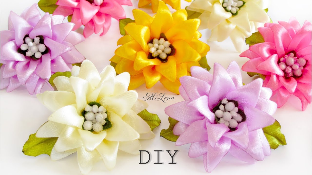 РЕЗИНКИ ДЛЯ ВОЛОС, МК / DIY Scrunchy with Kanzashi flowers