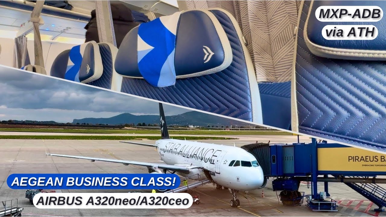 4K TRIP REPORT | AEGEAN BUSINESS CLASS A320neo / A320 + Aegean Business Lounge | Milan-Athens-Izmir