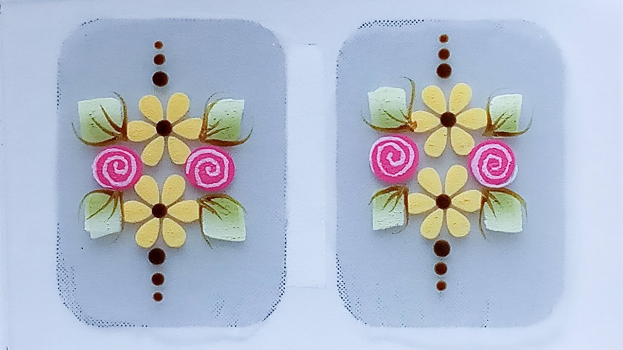 Passo a Passo Adesivo Artesanal - Florzinha de Carimbo com Rosa Caracol