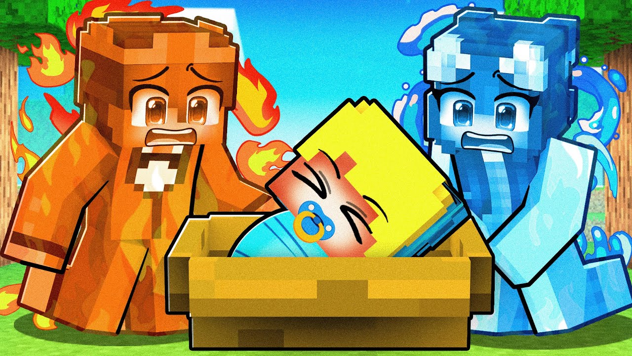 Baby Ukri wird von einer Element-Familie adoptiert Traurige Geschichte in Minecraft.