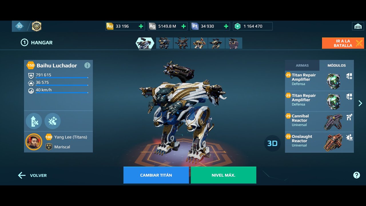 [WR] WAR ROBOTS 🔥 Titan Baihu LUCHADOR TONANS - FULGUR vs NEWTON GAMEPLAY