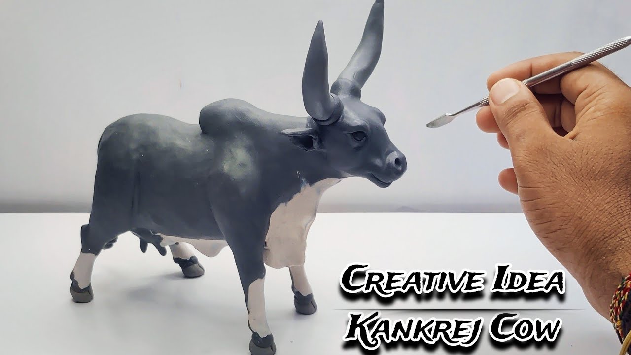 Clay Sculpting: AMAZING COW Sculpture, HOW TO MAKE COW WITH CLAY ( Kankrej  Cattle )