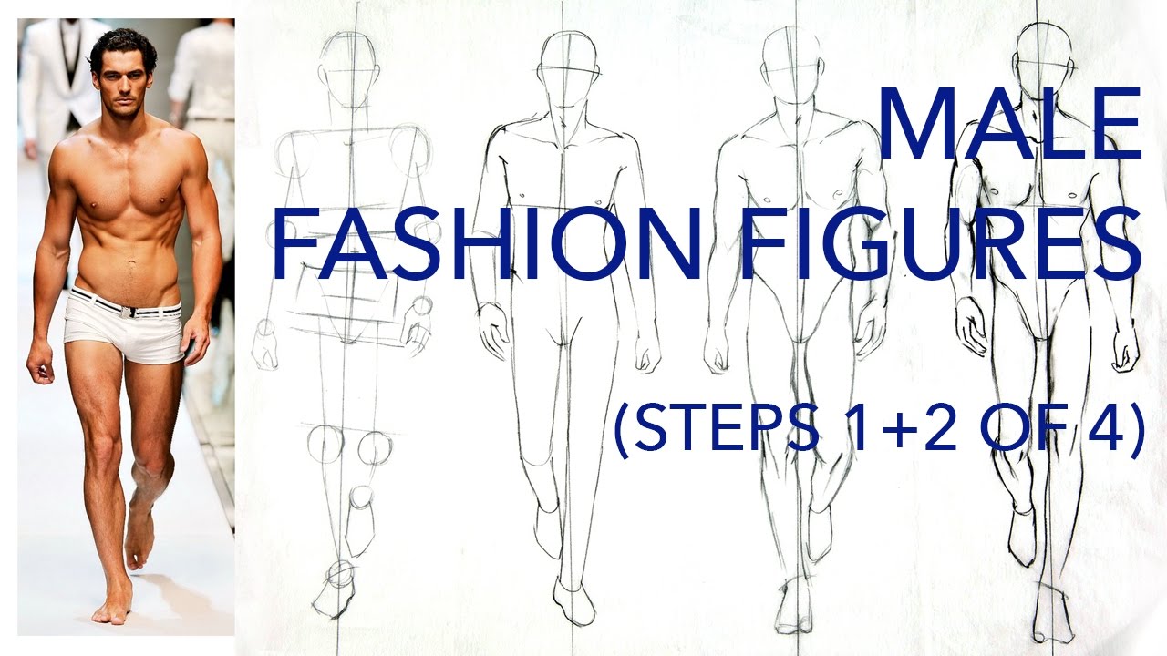 Male Fashion Figures: Steps 1 and 2 (of 4): Figuring Out the Pose & Proportions