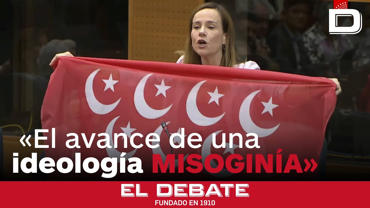 Vox exhibe una bandera islamizada de Madrid para criticar «el avance de una ideología misógina»