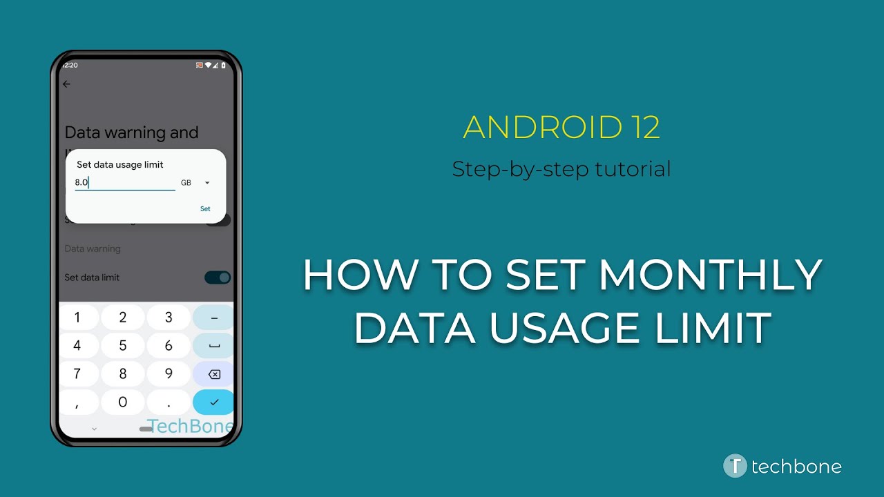 How to Set Monthly Data usage Limit [Android 12]
