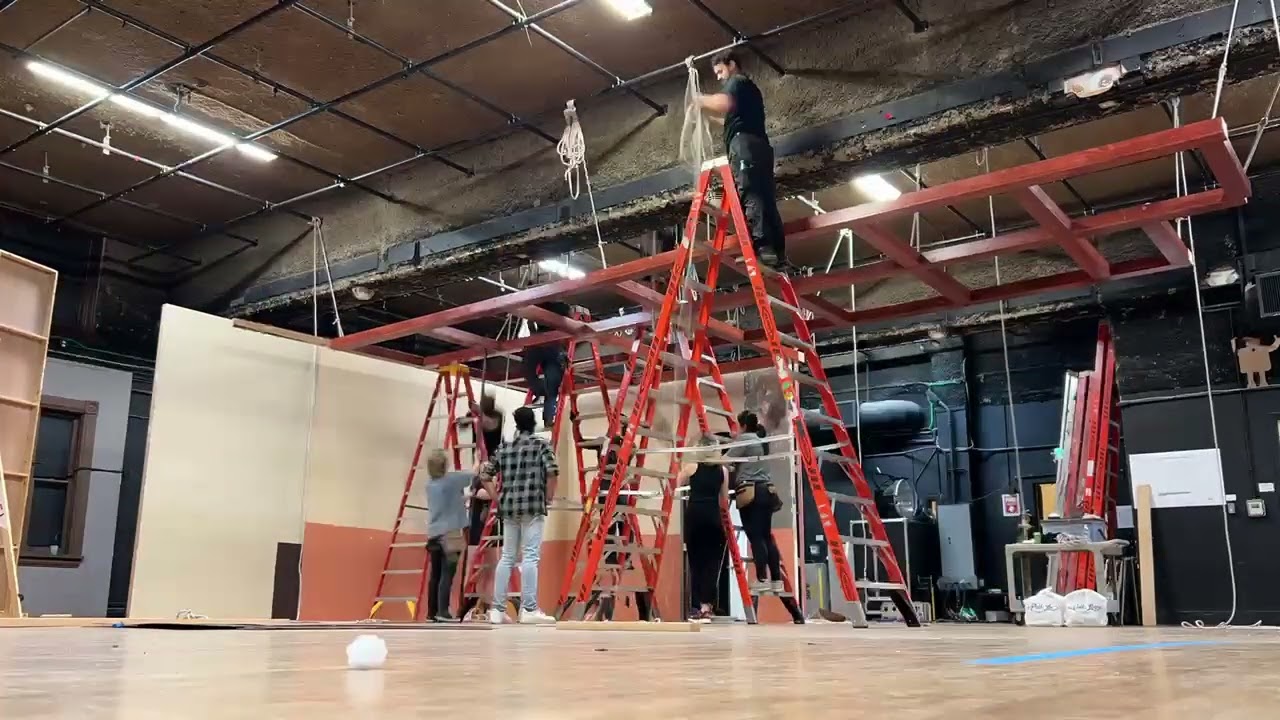 Installing Ceiling Beams at the AFI Soundstage