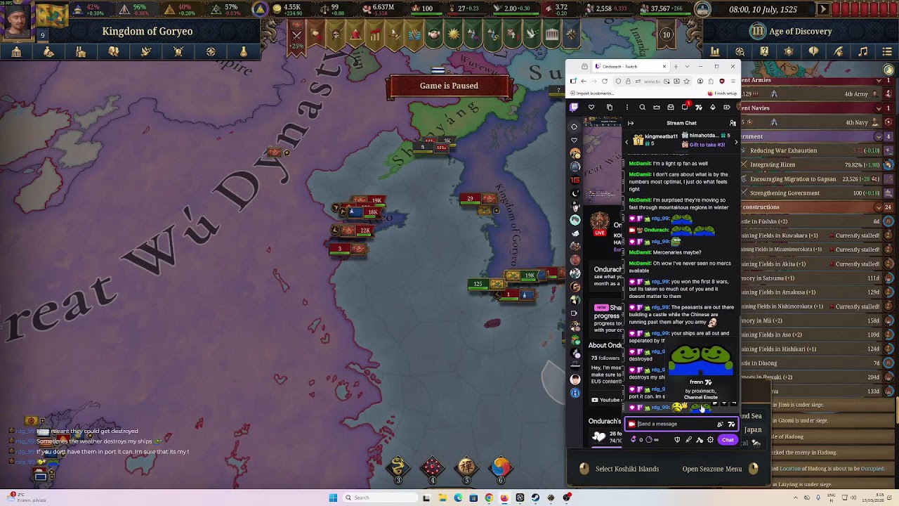LIVE EU5 KOREA PLAYTHROUGH VERY HARD WU EMPIRE IS AT TRYING TO ANNEX US. (VERY SHORT STREAM)