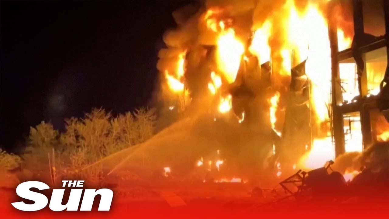 Firefighters battle huge blaze after Russian strike on Odesa food warehouse