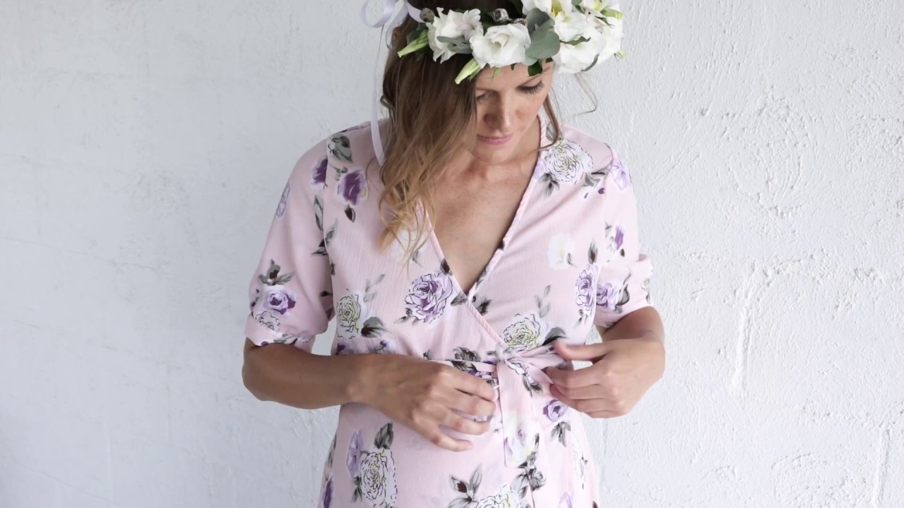Harlow Maternity and Nursing Wrap Dress (Dusty Rose)