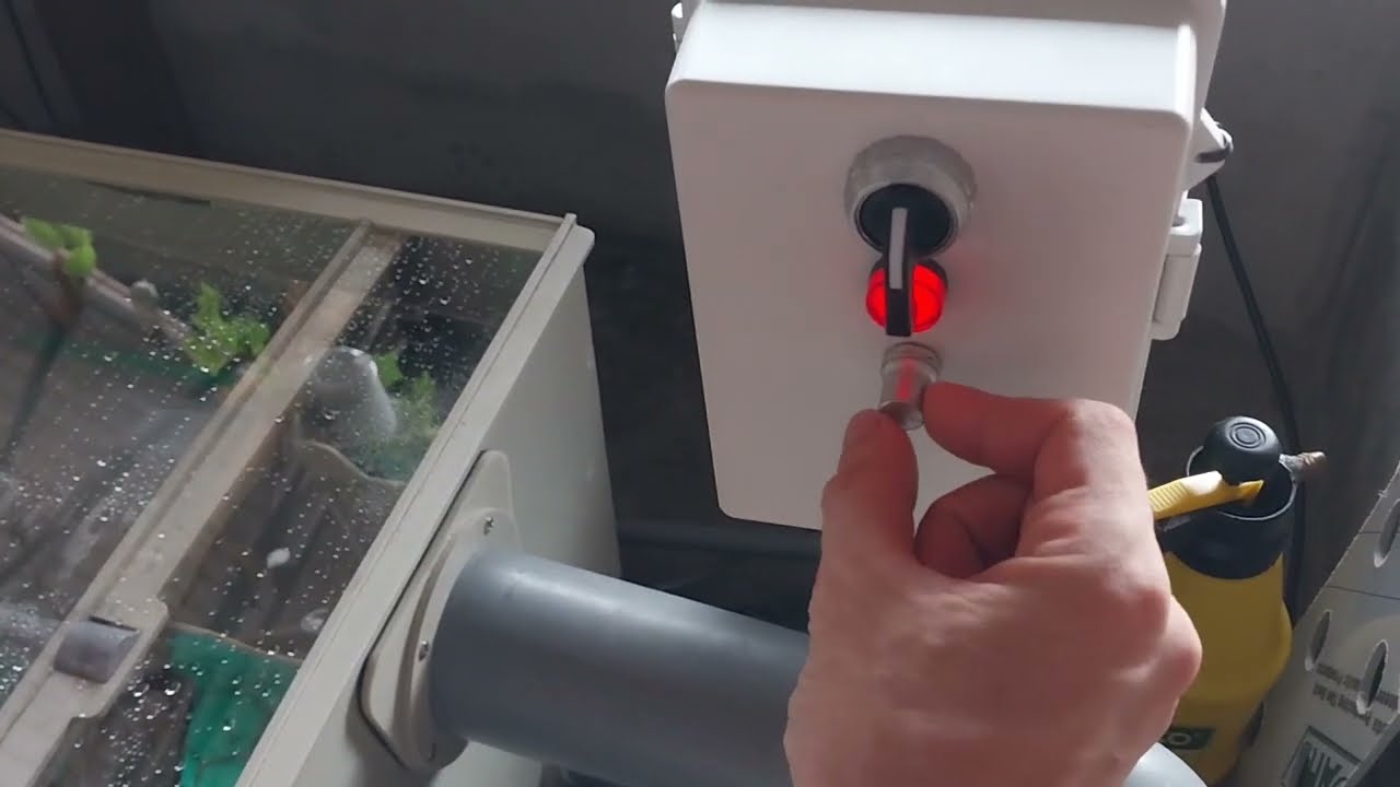 Aquaponics farm at home. Drum filter 20 m3 and biofilter