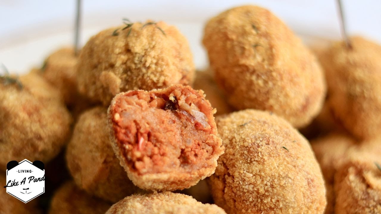 CROQUETAS SIN GLUTEN de CHORIZO VEGANO | Living Like A Panda