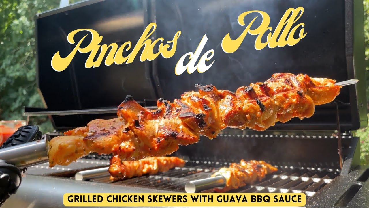 Pinchos de Pollo with Guava BBQ Sauce