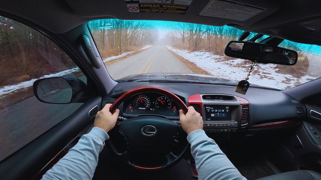 POV Drive (No Talking) - Lexus GX470 V8 -  Foggy Winter Morning, Relaxing Drive