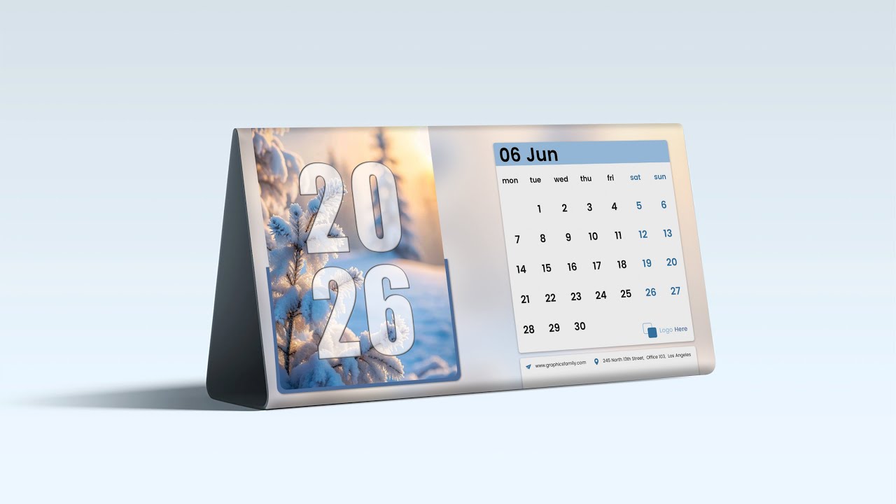 How to Create 2026 Desk Calendar Design in Photoshop