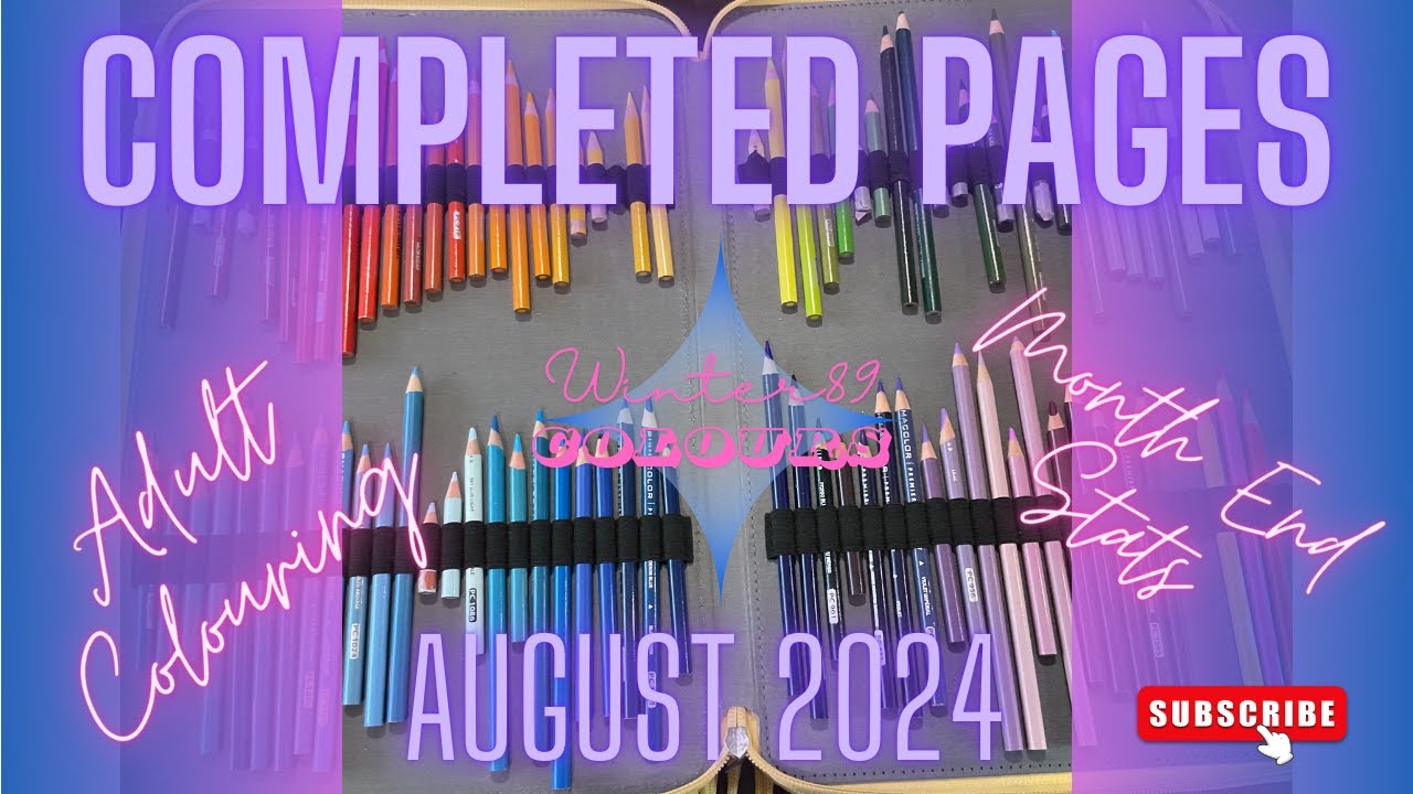 Completed Pages - August 2024 - Adult Colouring