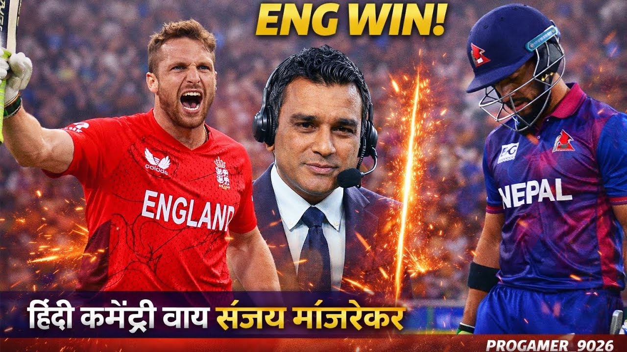 England VS Nepal 2 over nail-biting  match 💀💯 / Hindi commentary by #sanjaymanjrekar progamer_90